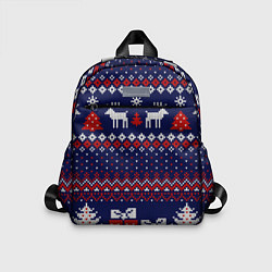 Детский рюкзак Новогодний вязаный паттерн