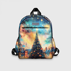 Детский рюкзак Новогодняя елка за городом, цвет: 3D-принт