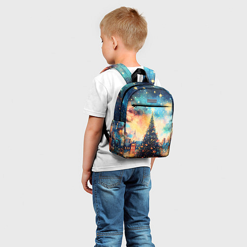Детский рюкзак Новогодняя елка за городом / 3D-принт – фото 5