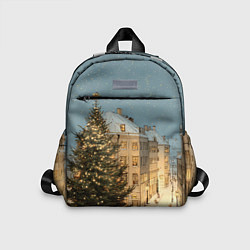 Детский рюкзак Елка во дворе города, цвет: 3D-принт