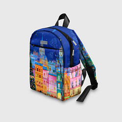 Детский рюкзак Разноцветные новогодние домики, цвет: 3D-принт — фото 2