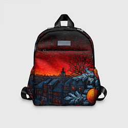 Детский рюкзак Новый год в ночном городе, цвет: 3D-принт