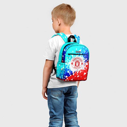 Детский рюкзак Манчестер Юнайтед неон / 3D-принт – фото 5