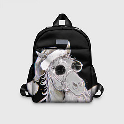 Детский рюкзак Новогодняя лошадь в круглых очках