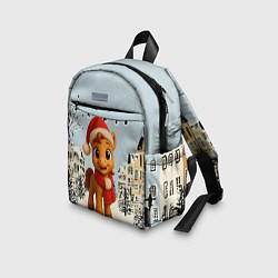 Детский рюкзак Милая новогодняя лошадка с шарфом, цвет: 3D-принт — фото 2