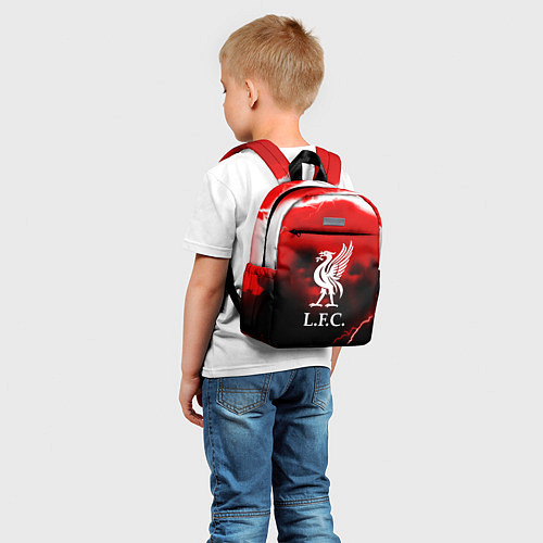 Детский рюкзак Ливерпуль шторм молнии красный / 3D-принт – фото 5