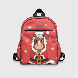 Детский рюкзак Новогодняя лошадка с подарком