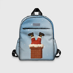 Детский рюкзак Санта торчит из трубы, цвет: 3D-принт