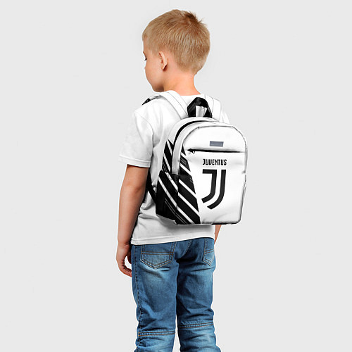 Детский рюкзак Ювентус полосы геометрия текстура / 3D-принт – фото 5
