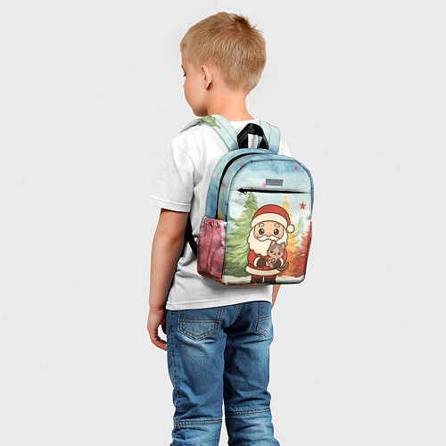 Детский рюкзак Санта с котенком / 3D-принт – фото 5