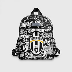 Детский рюкзак Ювентус аниме черно белые надписи