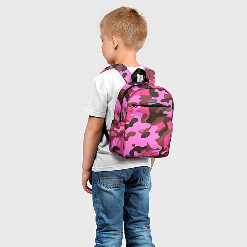Детский рюкзак Камуфляж: розовый/коричневый / 3D-принт – фото 5
