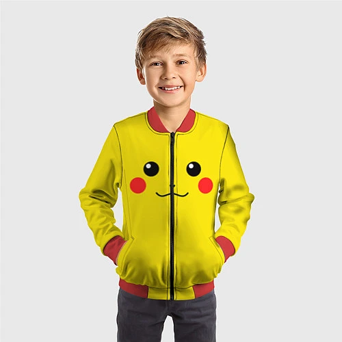 Детский бомбер Happy Pikachu / 3D-Красный – фото 3