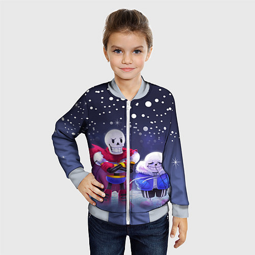 Детский бомбер Sans & Papyrus / 3D-Серый – фото 4