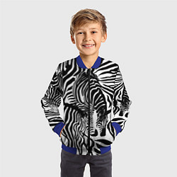 Бомбер детский Полосатая зебра, цвет: 3D-синий — фото 2