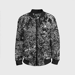 Детский бомбер Монстры черно-белый паттерн
