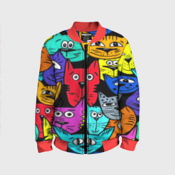 Бомбер детский Кошачьи мордочки, цвет: 3D-красный
