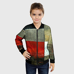 Бомбер детский Абстрактное искусство, цвет: 3D-черный — фото 2