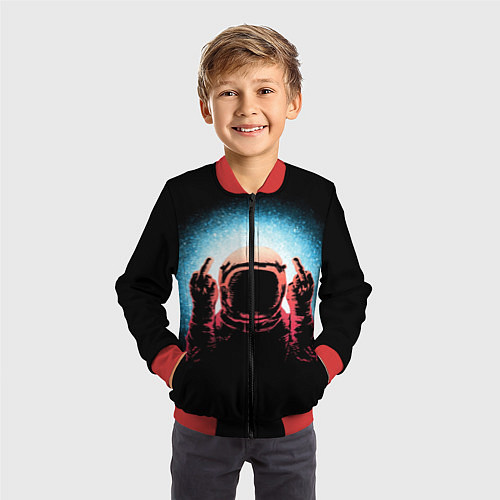 Детский бомбер Spaceman / 3D-Красный – фото 3