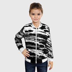 Бомбер детский Gray color abstract, цвет: 3D-белый — фото 2