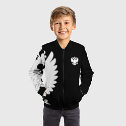 Бомбер детский Russia - Black collection, цвет: 3D-черный — фото 2