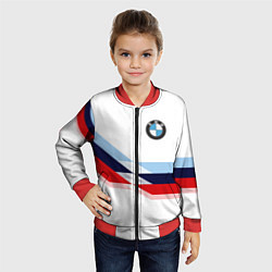 Бомбер детский BMW БМВ WHITE, цвет: 3D-красный — фото 2