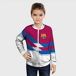 Бомбер детский Barcelona FC: White style, цвет: 3D-белый — фото 2