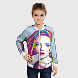Бомбер детский Scarlett Johansson, цвет: 3D-белый — фото 2