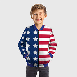 Бомбер детский USA Flag, цвет: 3D-синий — фото 2