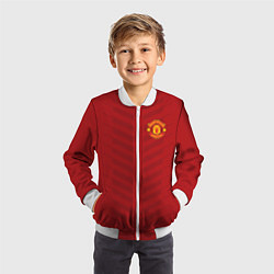 Бомбер детский Manchester United: Red Lines, цвет: 3D-белый — фото 2
