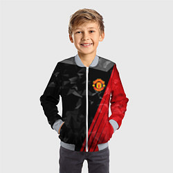 Бомбер детский FC Manchester United: Abstract, цвет: 3D-серый — фото 2