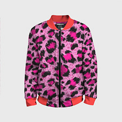 Детский бомбер Розовый леопард