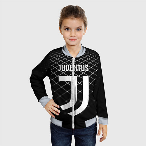 Детский бомбер FC Juventus: Black Lines / 3D-Серый – фото 4