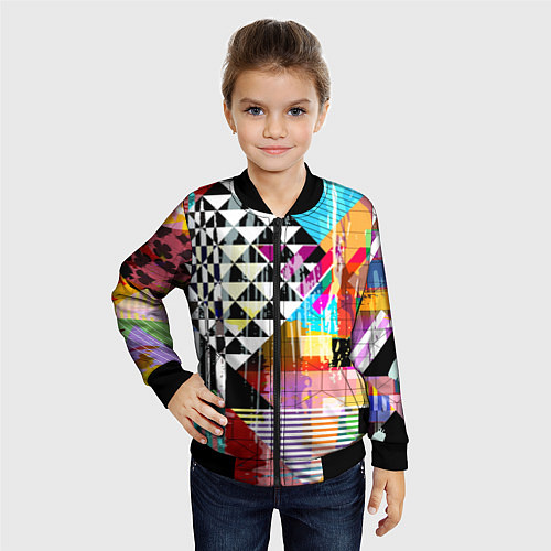 Детский бомбер RGB Geometry / 3D-Черный – фото 4