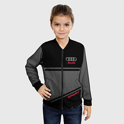 Бомбер детский Audi: Crey & Black, цвет: 3D-черный — фото 2
