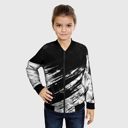 Детский бомбер Белый и черный / 3D-Черный – фото 4