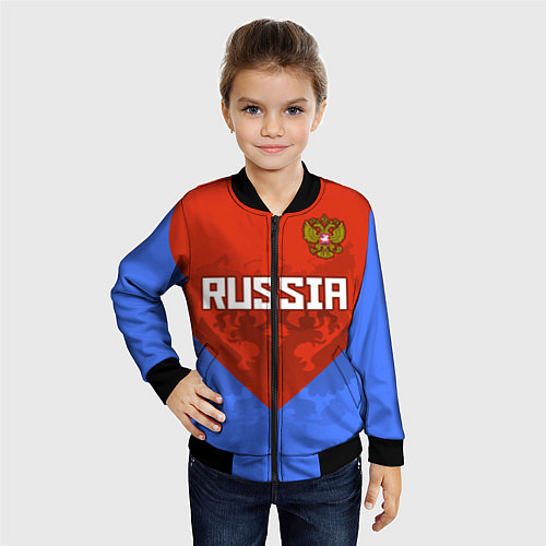 Детский бомбер Russia Red & Blue / 3D-Черный – фото 4