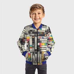 Бомбер детский VHS-кассеты, цвет: 3D-синий — фото 2