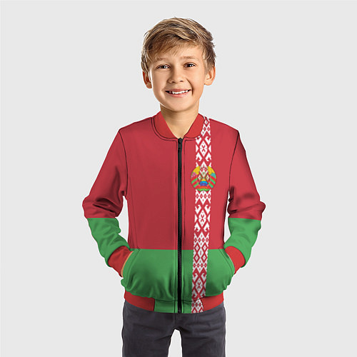 Детский бомбер Беларусь / 3D-Красный – фото 3