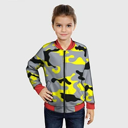 Бомбер детский Yellow & Grey Camouflage, цвет: 3D-красный — фото 2
