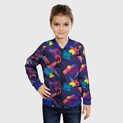 Бомбер детский Miami 80s, цвет: 3D-синий — фото 2