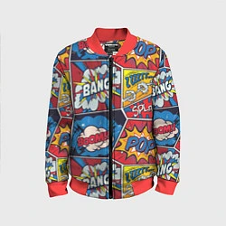 Бомбер детский Pop art pattern, цвет: 3D-красный