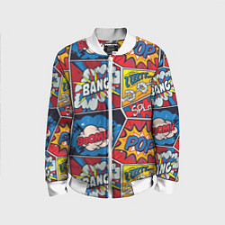 Бомбер детский Pop art pattern, цвет: 3D-белый