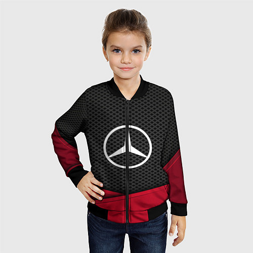 Детский бомбер Mercedes Benz: Grey Carbon / 3D-Черный – фото 4