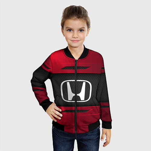 Детский бомбер Honda Sport / 3D-Черный – фото 4