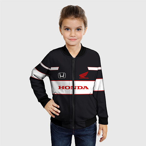 Детский бомбер Honda Sport / 3D-Черный – фото 4