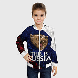 Бомбер детский Russia: Roaring Bear, цвет: 3D-белый — фото 2