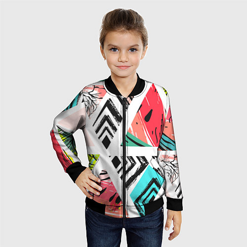 Детский бомбер Тропическое ассорти / 3D-Черный – фото 4
