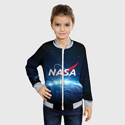 Бомбер детский NASA: Sunrise Earth, цвет: 3D-серый — фото 2