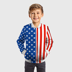 Бомбер детский American Patriot, цвет: 3D-белый — фото 2